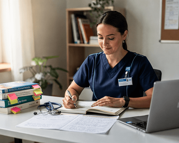 Nurse taking CBT exam